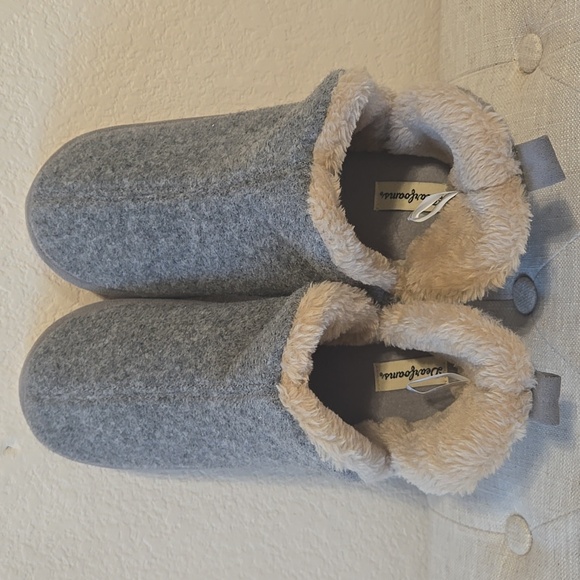 Dearfoams womens light heather grey hard sole slipper - Picture 3 of 5